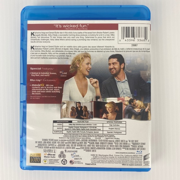 The Ugly Truth Blu-ray Disc Movie Romantic Comedy Gerard Butler Katherine Heigl - Picture 2 of 5